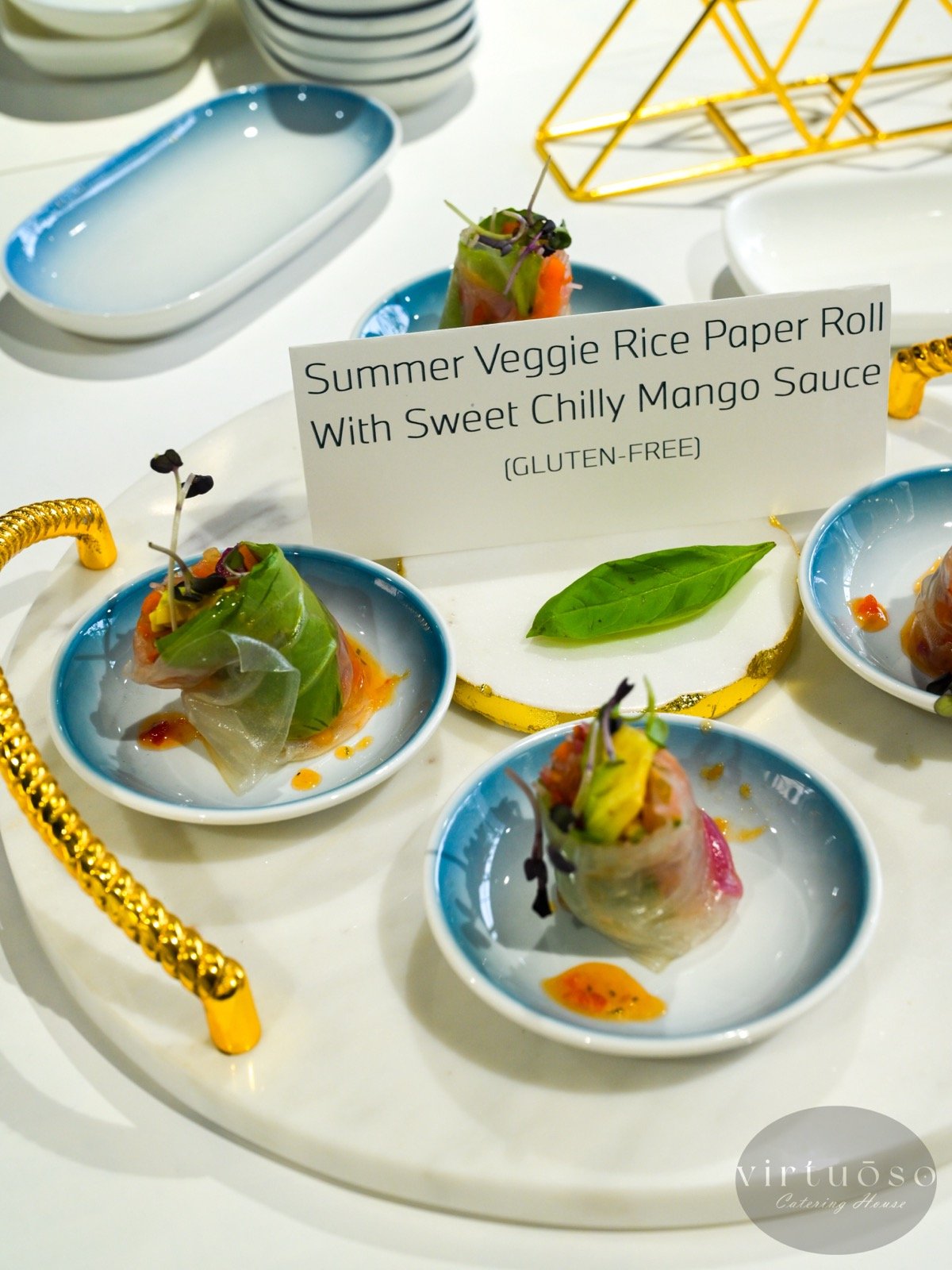 Summer veggie rice paper rolls, one of several dishes built gluten-free from the ground up.